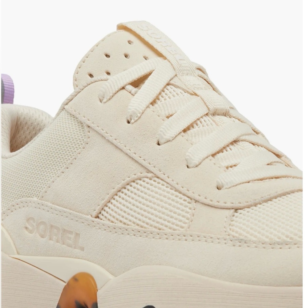 Sorel Kinetic Impact Tortoise Shell Beige Ivory Wonder Lace Sneaker Chunky - Picture 6 of 10